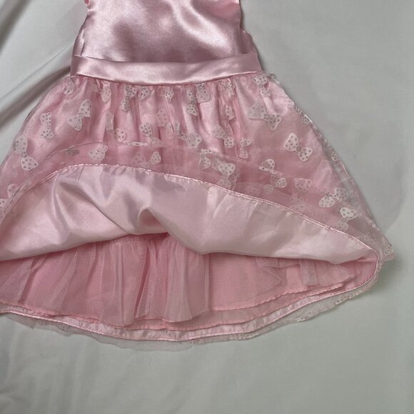 Youngland Girl's 3T Formal Dress Pink Layers Tulle Satin Sparkly Bow Pattern - Picture 3 of 8